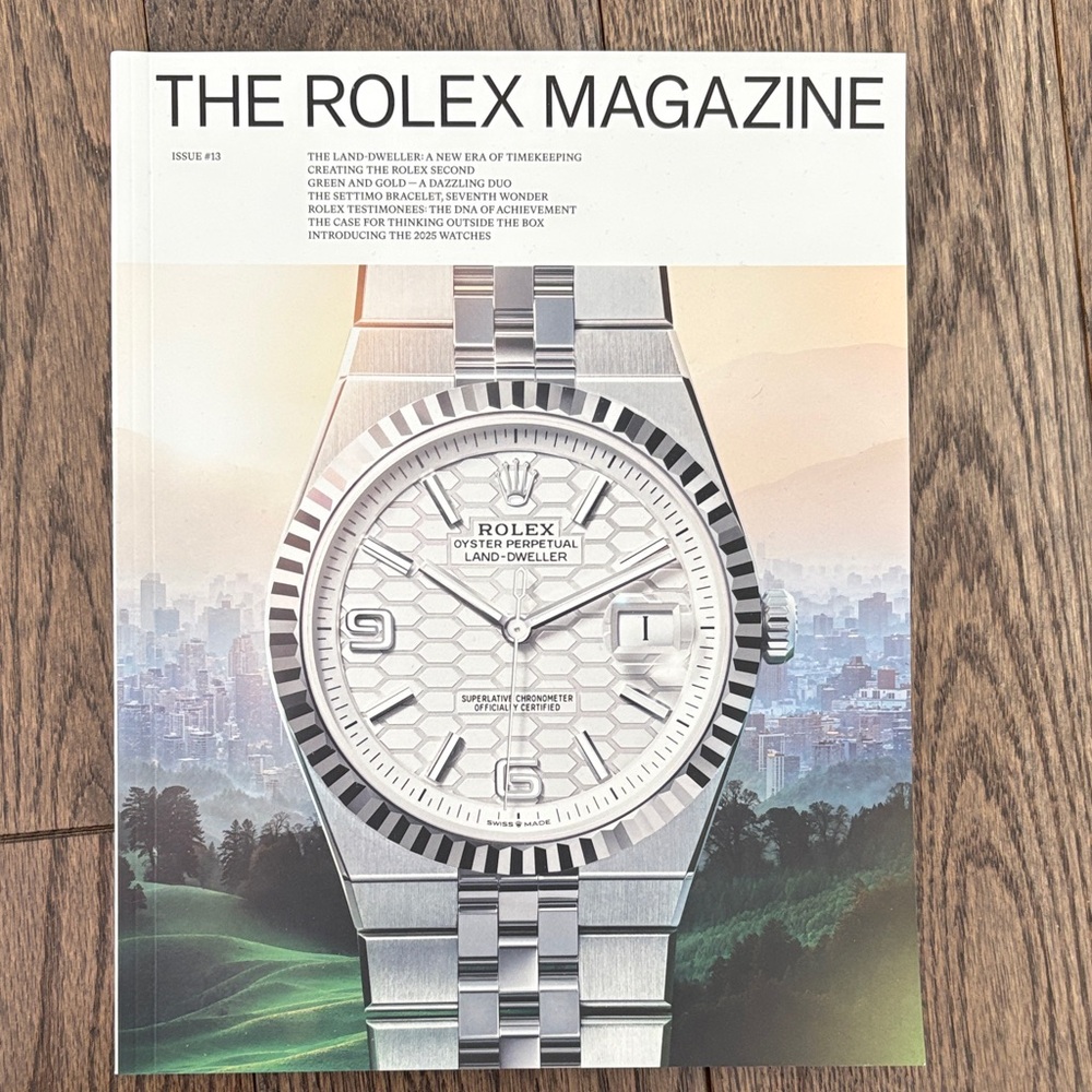 Rolex Magazine with Silver and White Design